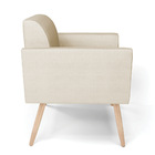 Poltrona Pés Palito Natural Marisa Veludo Luxo Off White A129