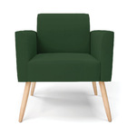 Poltrona Pés Palito Natural Marisa Veludo - Verde