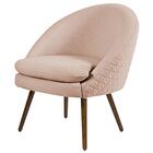 Poltrona Pés Palito Rafa C-105 Linho Tressê Rosê - Domi