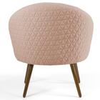 Poltrona Pés Palito Rafa C-105 Linho Tressê Rosê - Domi