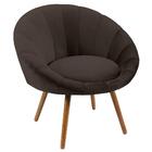 Poltrona Pés Palito Saron Veludo Marrom