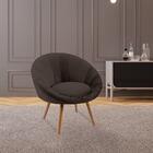 Poltrona Pés Palito Saron Veludo Marrom