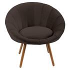Poltrona Pés Palito Saron Veludo Marrom