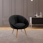 Poltrona Pés Palito Saron Veludo Preto