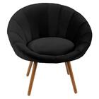 Poltrona Pés Palito Saron Veludo Preto