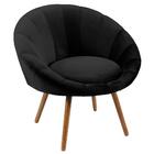 Poltrona Pés Palito Saron Veludo Preto