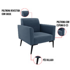 Poltrona Pés Villach Marisa Suede - Azul Marinho