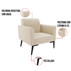 Poltrona Pés Villach Marisa Suede - Bege