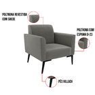 Poltrona Pés Villach Marisa Suede - Grafite