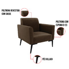 Poltrona Pés Villach Marisa Suede - Marrom