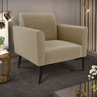 Poltrona Pés Villach Marisa Suede Marrom Rato