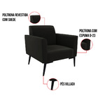 Poltrona Pés Villach Marisa Suede - Preto