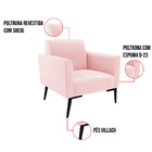 Poltrona Pés Villach Marisa Suede - Rosa Bebê