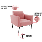 Poltrona Pés Villach Marisa Suede - Rose
