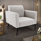 Poltrona Pés Villach Marisa Veludo Cinza