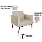 Poltrona Pés Villach Marisa Veludo Luxo Prata A130 D03 - D'ro