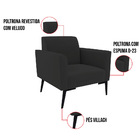 Poltrona Pés Villach Marisa Veludo - Preto