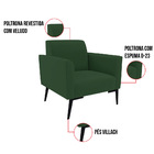 Poltrona Pés Villach Marisa Veludo - Verde