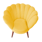 Poltrona Pétala Amarela Girassol Pés Palito Em Madeira