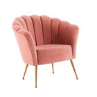 Poltrona Pétala Base Metal - Rosa