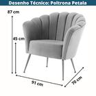 Poltrona Pétala Base Metal - Rosa