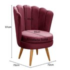 Poltrona Pétala Cadeira Decorativa Flor Bordô