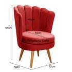 Poltrona Pétala Cadeira Decorativa Flor Vermelho