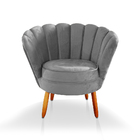 Poltrona Pétala Com Puff Decorativos Para Sala E Quarto Pés P