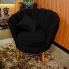 Poltrona Pétala Decorativa Para Sala E Quarto Pés Palito Velu