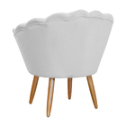 Poltrona Pétala Decorativa Suede Branco Pés De Palito - Valli