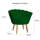 Poltrona Pétala Decorativa Suede Verde Pés De Palito - Vallis