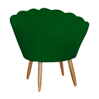 Poltrona Pétala Decorativa Suede Verde Pés De Palito - Vallis