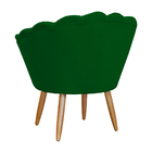 Poltrona Pétala Decorativa Suede Verde Pés De Palito - Vallis