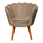 Poltrona Petala Em Veludo Nobre Com Pés De Madeira Sofatec