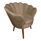 Poltrona Petala Em Veludo Nobre Com Pés De Madeira Sofatec