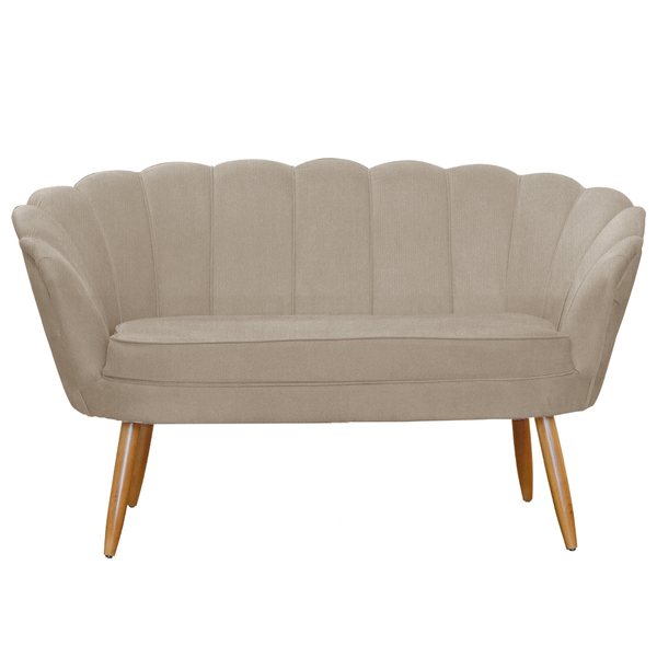 Poltrona Pétala Namoradeira Suede Pés De Madeira - Ds Estofad