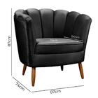 Poltrona Pétala Pés De Madeira Sala E Quarto Ariel Preto