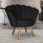 Poltrona Pétala Preto Confortável Decorativa