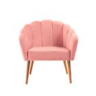 Poltrona Pétala Slim Base Madeira - Rosa