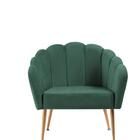 Poltrona Pétala Slim Em Verde Caramelo Com Base Dourada