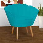 Poltrona Pétala Suede - Diversas Cores - Ds Estofados - Azul