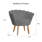 Poltrona Pétala Suede - Diversas Cores - Ds Estofados - Cinza