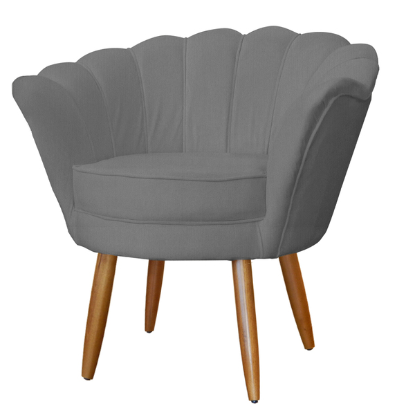 Poltrona Pétala Suede - Diversas Cores - Ds Estofados - Cinza