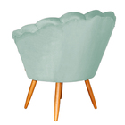 Poltrona Petala Veludo Pés De Madeira - Várias Cores - Ds Est