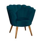 Poltrona Pétala Veludo Pés Palito Decorativa Moderna