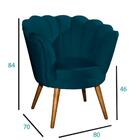 Poltrona Pétala Veludo Pés Palito Decorativa Moderna