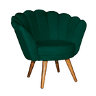 Poltrona Pétala Verde Pelúcia