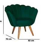 Poltrona Pétala Verde Pelúcia