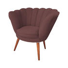 Poltrona Pétala Vinho Girassol Pés Palito Em Madeira