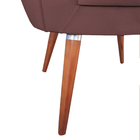 Poltrona Pétala Vinho Girassol Pés Palito Em Madeira